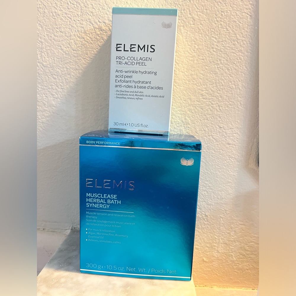 Elemis Musclease Herbal Bath Synergy & Pro-Collagen Tri-Acid Peel NEW